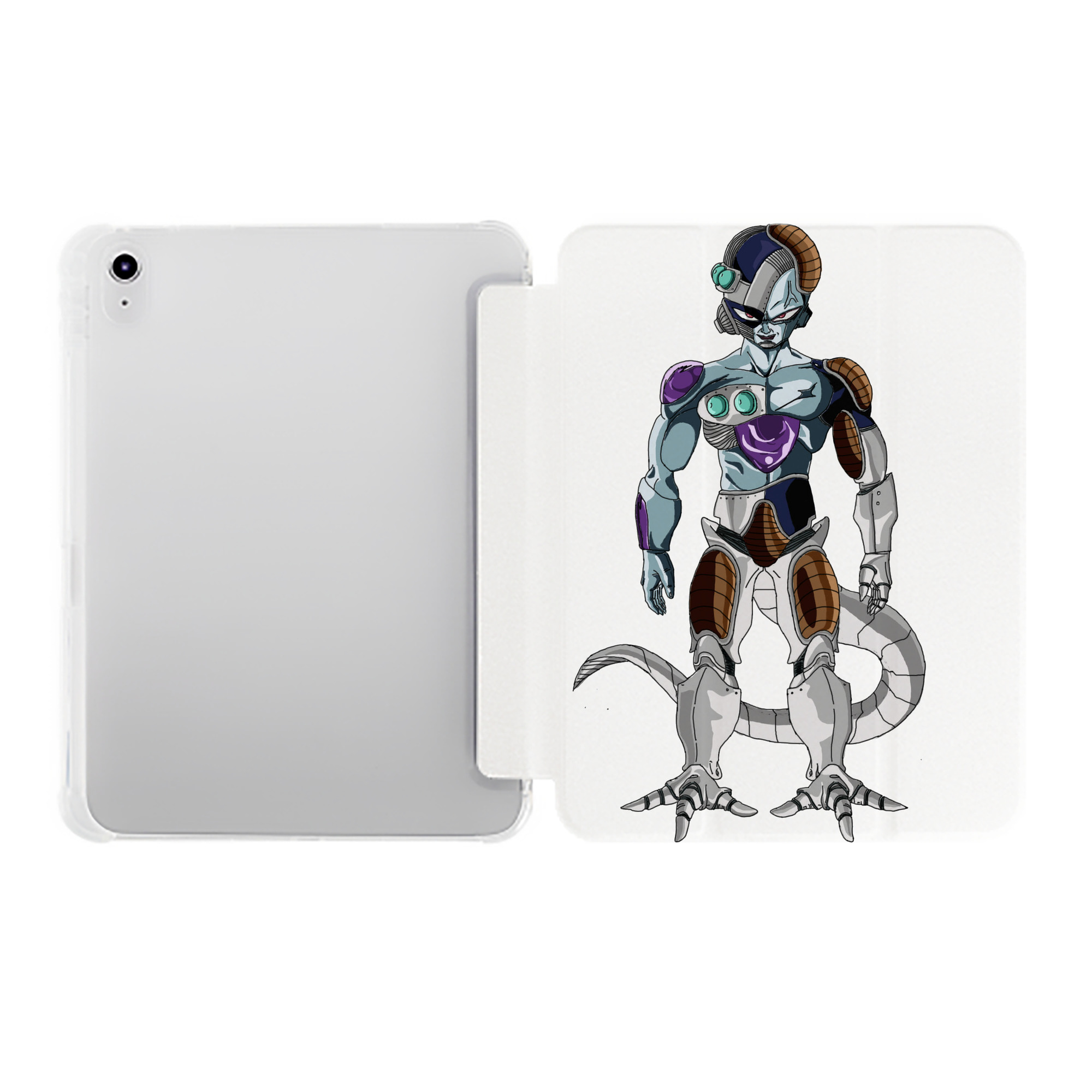 （画像用） ドラゴンボール クウラ DRAGON BALL Cooler Coora IPad ケース ペン収納付き 三つ折りスタンド PUレザー×シリコン 対応機種9.5/10.5/10.9インチ